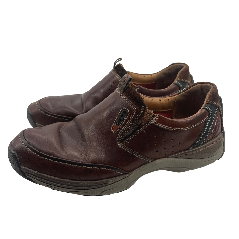 Clarks Skyward Free Leather Active Air Vent Loafers Shoes Brown Mens‎ Size 8.5